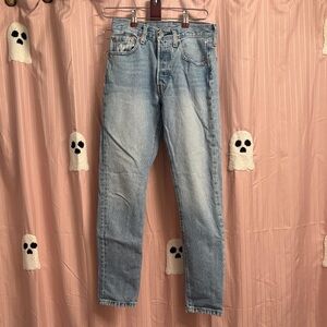 Levi's Light Blue 501s Straight Jeans